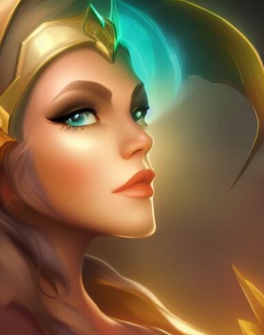 A lady close up that is flying in the sky