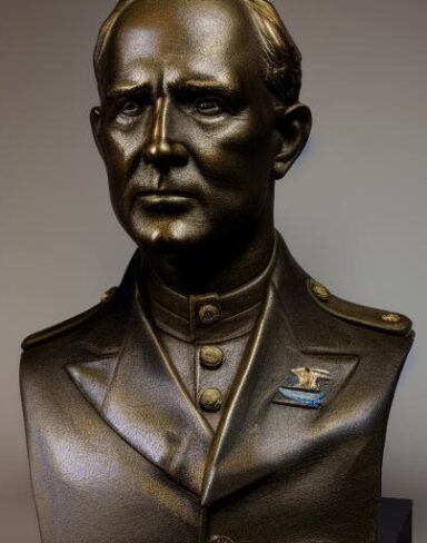 A man bust in a military uniform