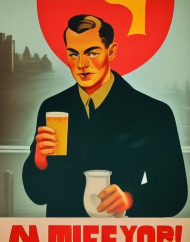 A man holding a cup of drink in front of a cup of yogurt