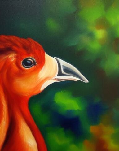 A painting of a close up of a turkey