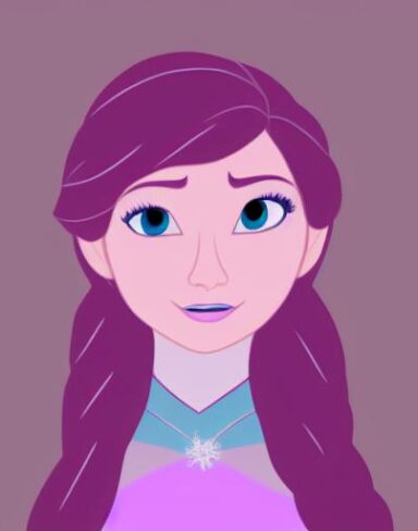 A person with pink long hair