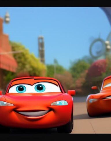 A picture by Pixar film characters