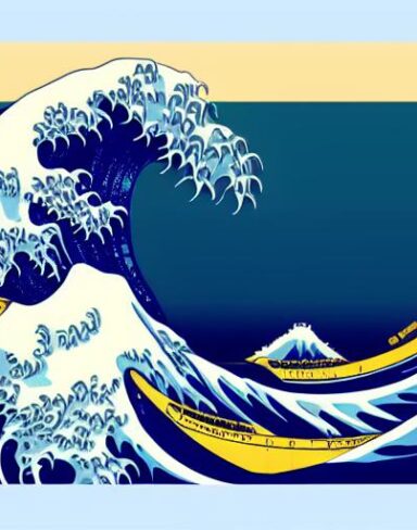 A picture of a big wave in the ocean