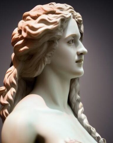 A statue of one pretty female