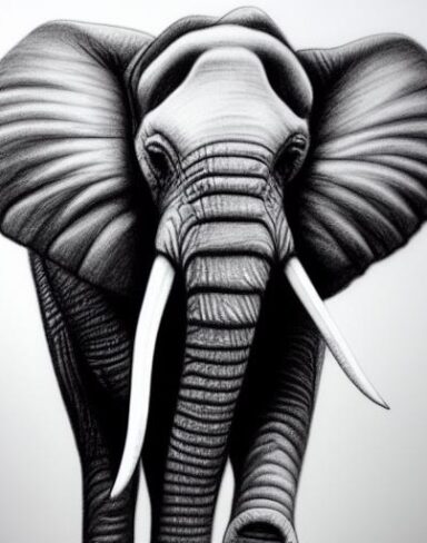 An art drawing of an elephant