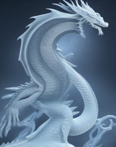 An ice sculpture of a dragon