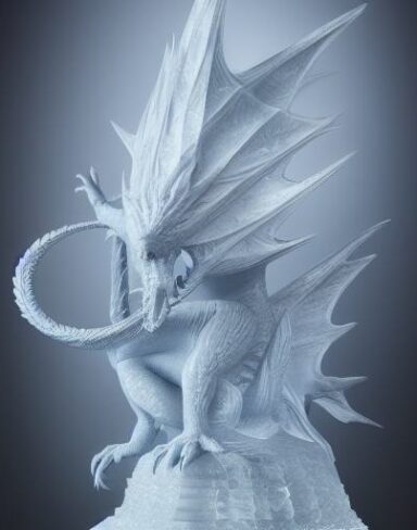 An ice sculpture of dragon