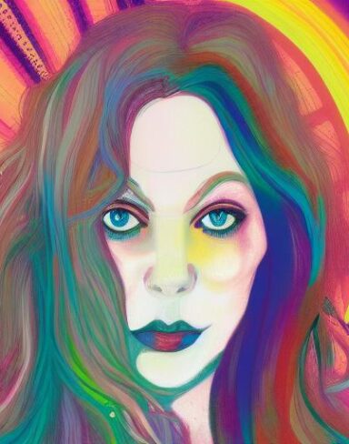 Art painting of a woman with long hair