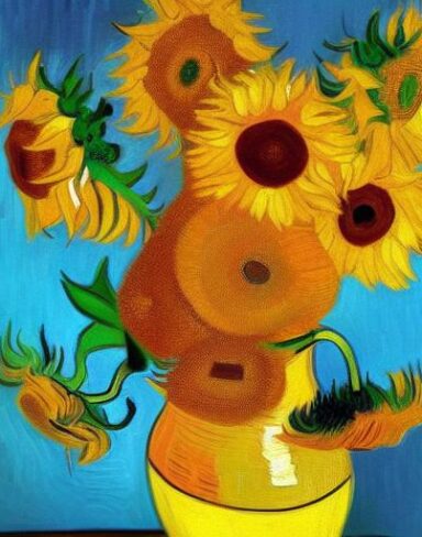 Art painting of sunflowers