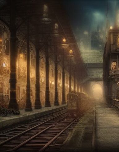 City under steampunk style