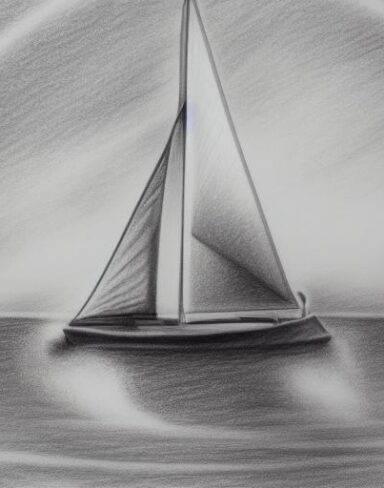 Drawing of a sailboat in the water