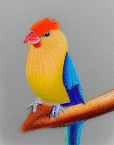 One bird sitting on top of a tree branch