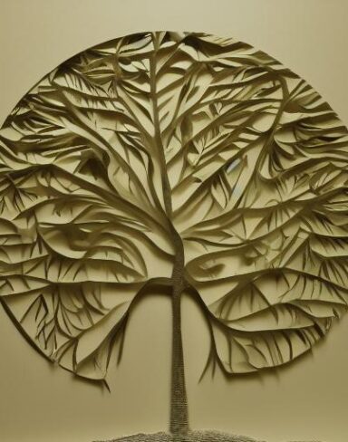 Paper cutting art of tree
