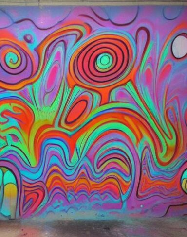 Psychedelic art of a wall painting