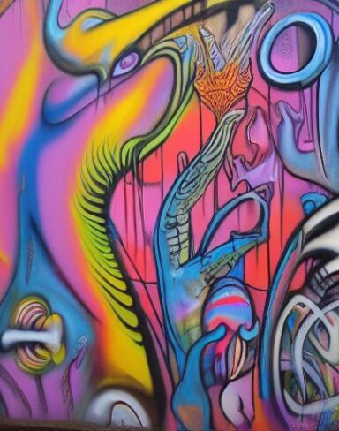 The art painting on a wall