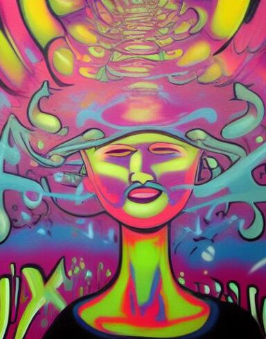 The painting on a wall