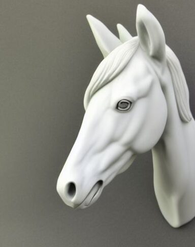 The white horse head sculpture statue
