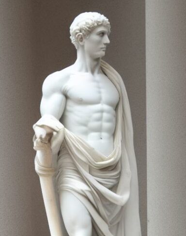 The white statue of man