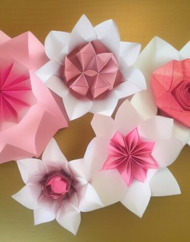 Various sizes paper flowers