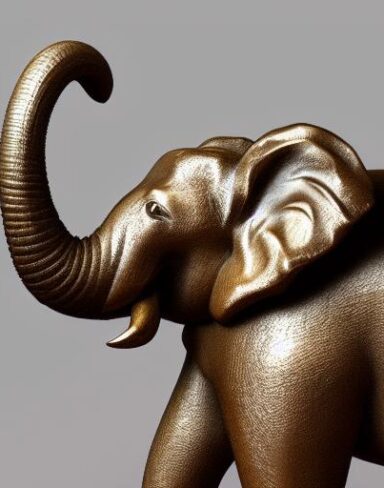 A bronze elephant statue