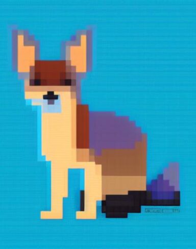 A deer of blue background