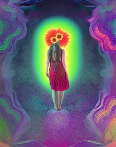 A digital Psychedelic painting inspired by Amanda Sage