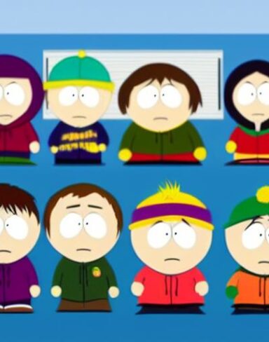 A group of cartoon characters south park from American animated television