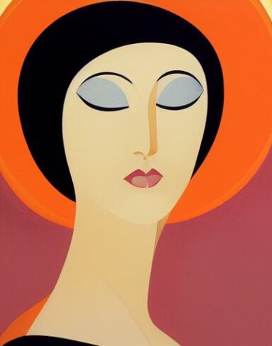 A painting of one woman