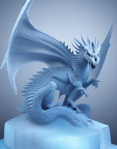 An ice sculpture of dragon