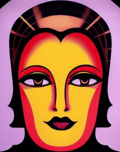 Art deco poster of a woman face