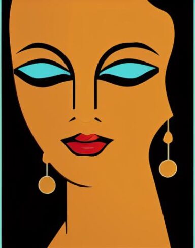 Art deco poster of woman face