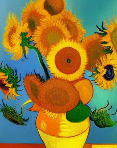 Art painting of sunflowers
