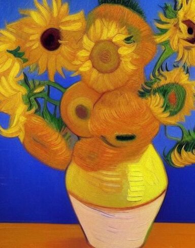 Art painting of sunflowers