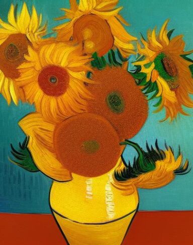 Art painting of sunflowers