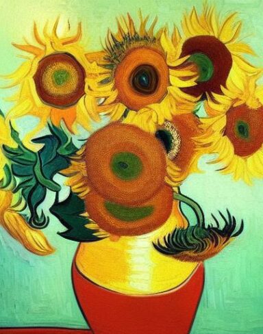 Art painting of sunflowers