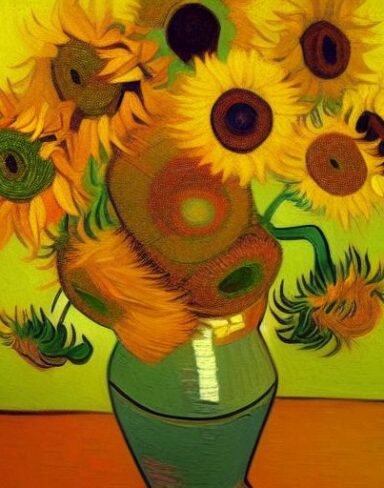 Art painting of sunflowers