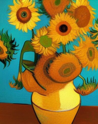 Art painting of sunflowers