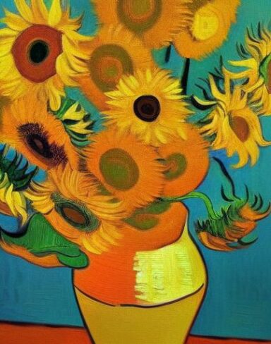 Art painting of sunflowers