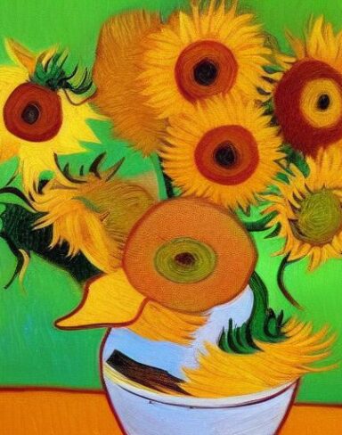 Art painting of sunflowers