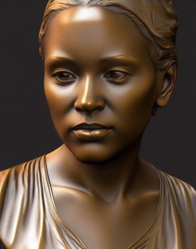 Bronze bust of a young lady