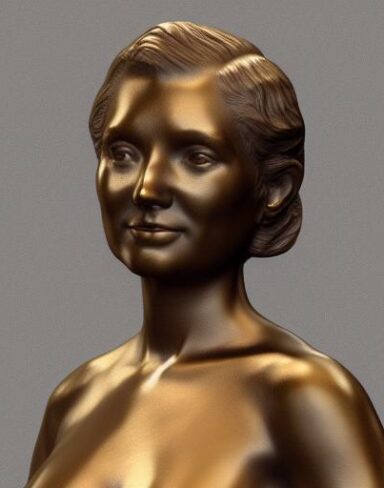 Bronze bust of young lady