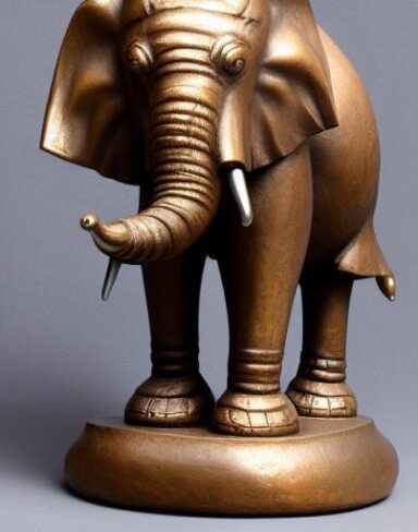 Bronze elephant statue