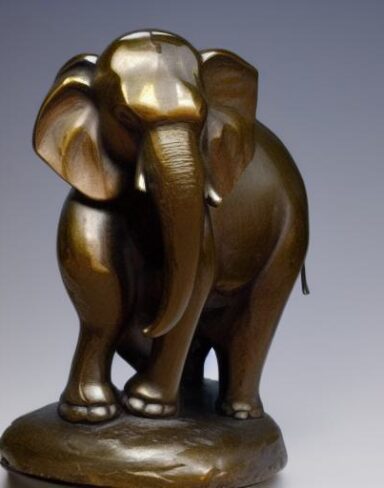 Bronze elephant statue