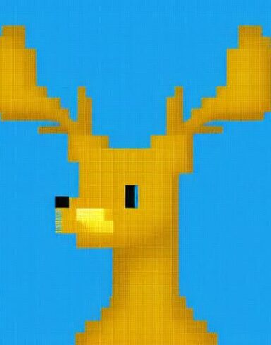 Deer in front of a blue background