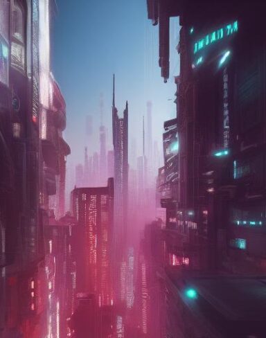 Digital city filled with lots of buildings