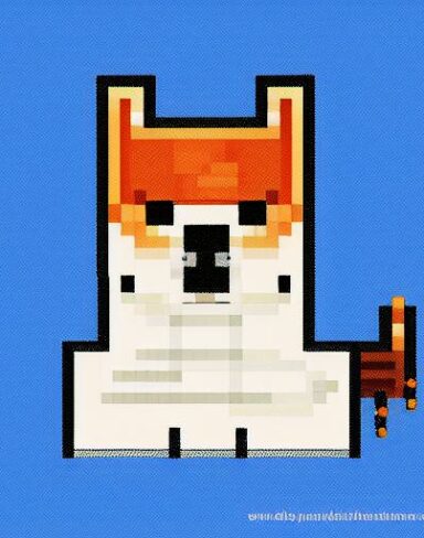 Dog with blue background