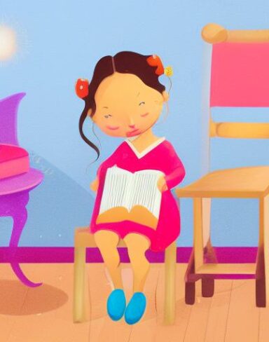 Girl sitting on a chair