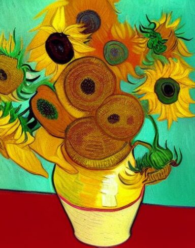 Painting of yellow sunflowers