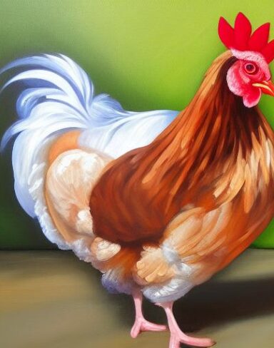 The painting of the hen