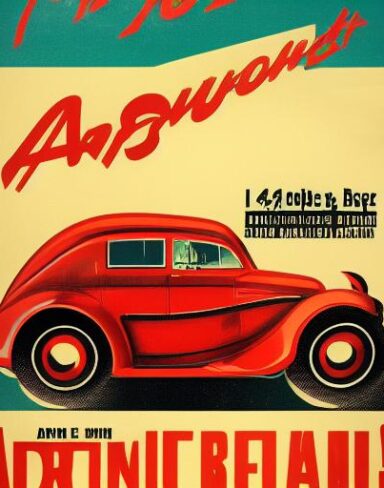 The vintage poster of advertising automobile